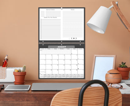 2026 - 2027 Academic Year 12 Months Student Calendar 3-Ring Binder B&W (Edition #022)