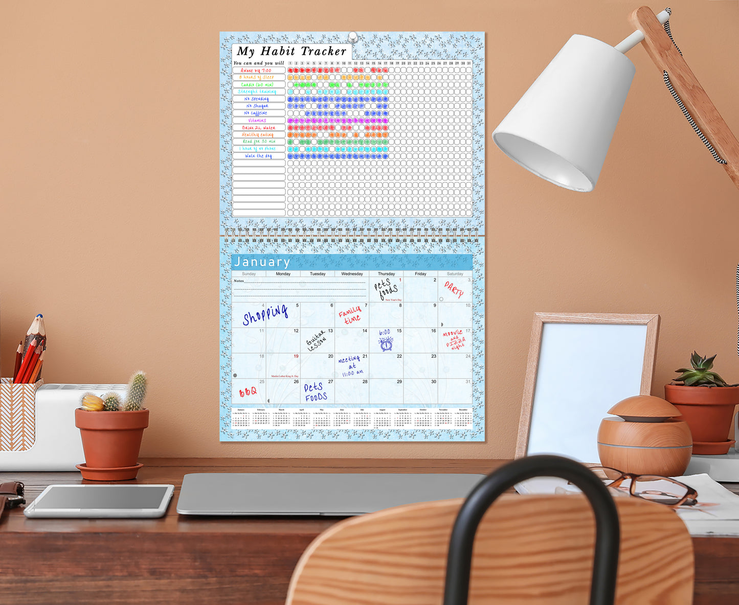 2027 Monthly Desktop/Wall Calendar/Planner - Habit Tracker - (Edition #18)
