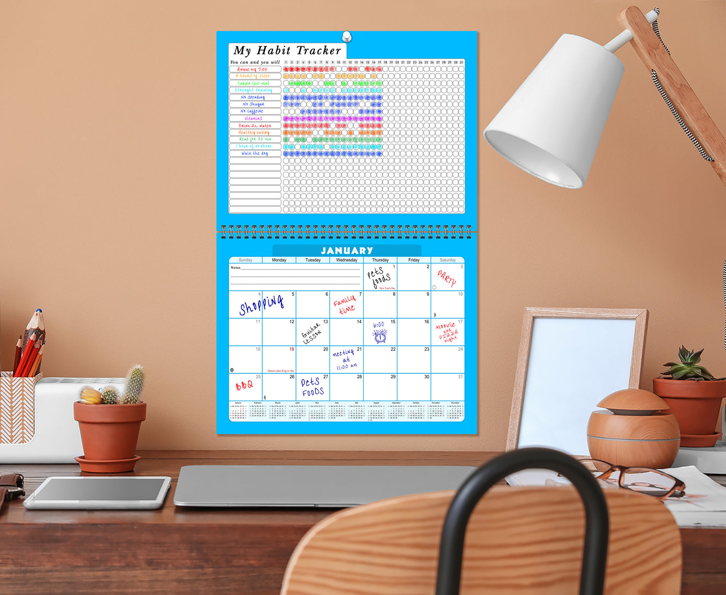 2027 Monthly Desktop/Wall Calendar/Planner - Habit Tracker - (Edition #07)