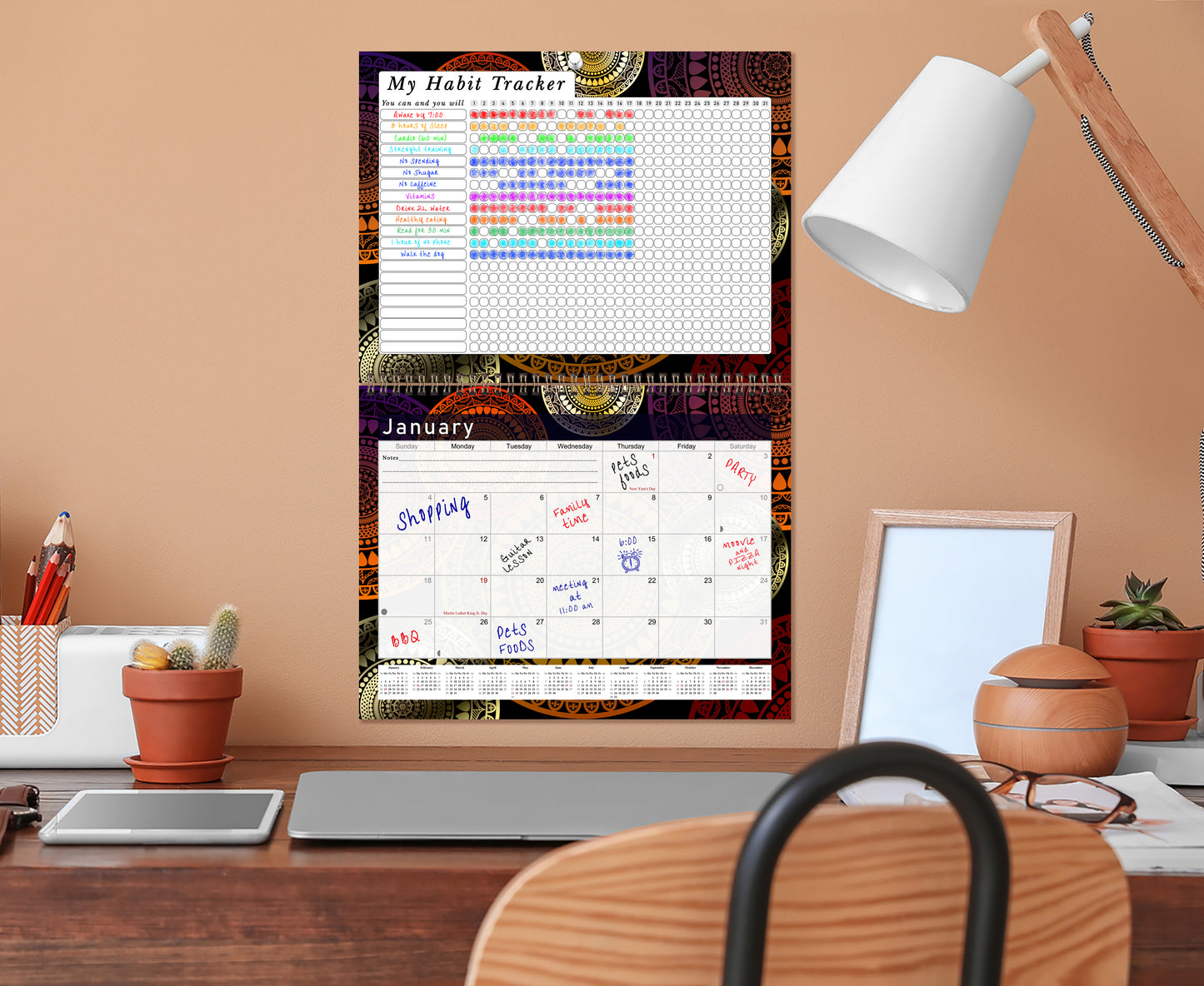 2027 Monthly Desktop/Wall Calendar/Planner - Habit Tracker - (Edition #12)