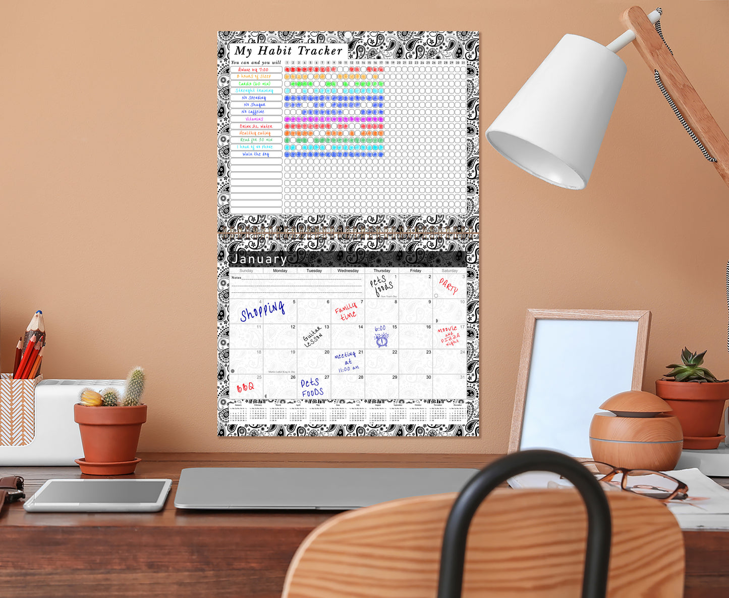 2027 Monthly Desktop/Wall Calendar/Planner - Habit Tracker - (Edition #11)