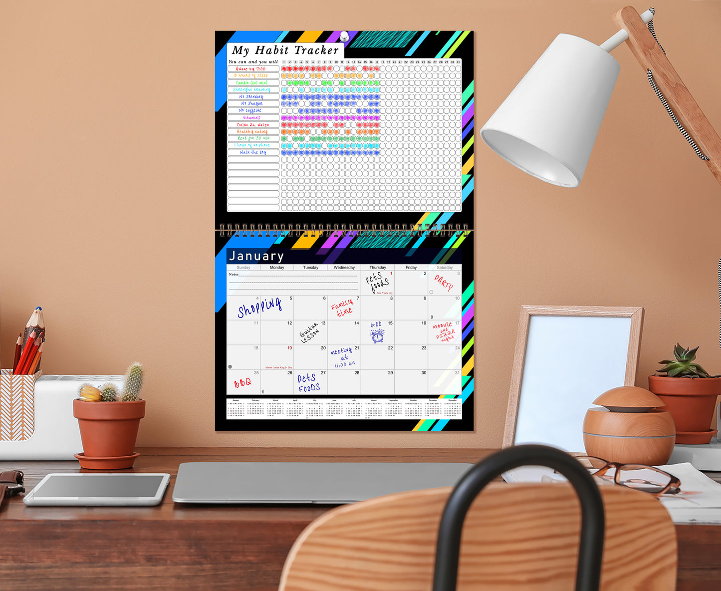 2027 Monthly Desktop/Wall Calendar/Planner - Habit Tracker - (Edition #13)