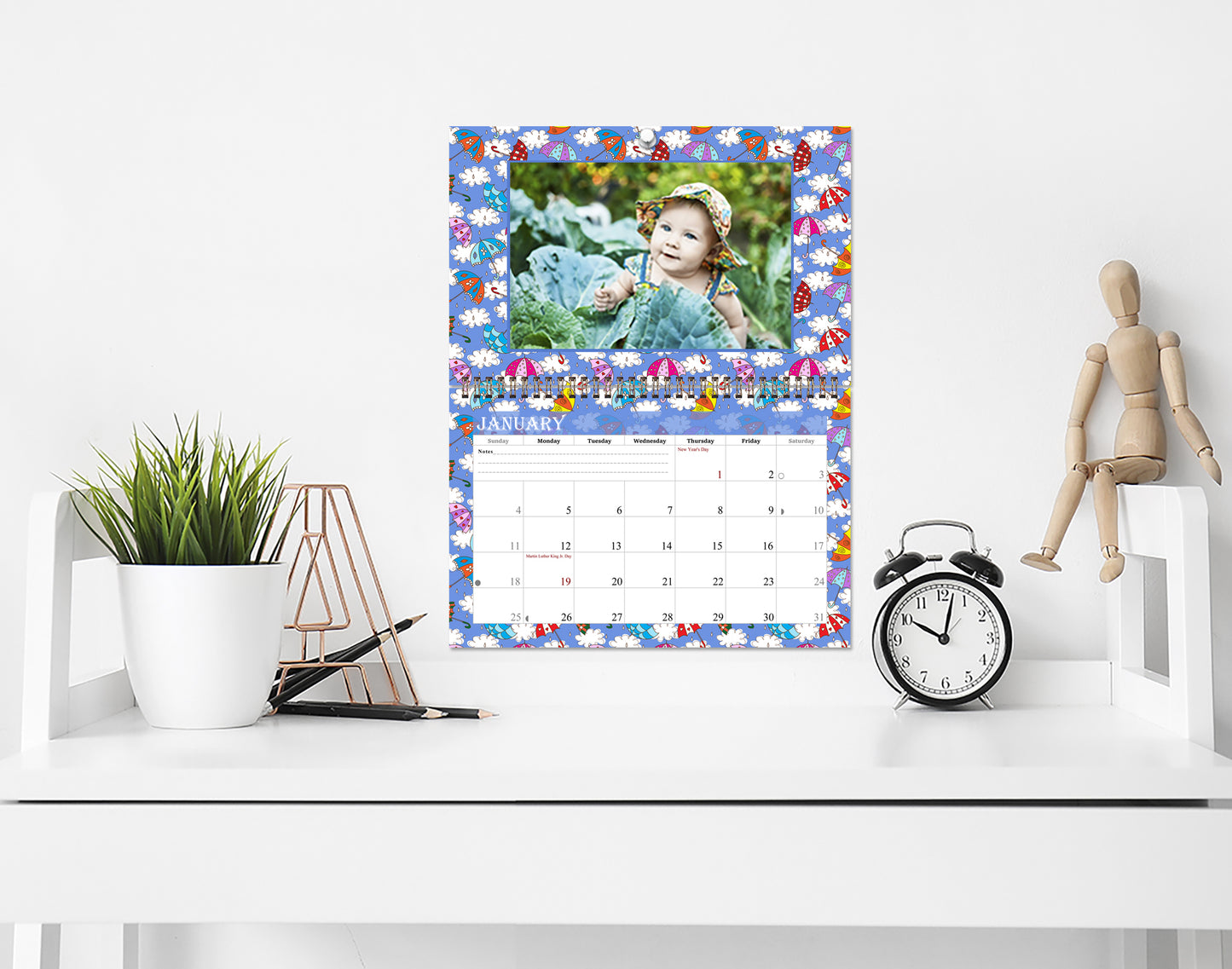 Personalized Custom 12 Months Calendar 2027 Collecting Memories Wall/Desktop/Planner Spiral-bound Mini 8.5x11 Inch (Add Your Own Photos) - Customized For Home, Office, Party, Birthday, Christmas Gift - Made in USA (Edition #14)