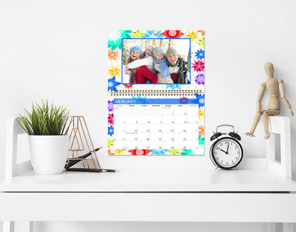 2027 Photo Frame Wall Spiral-Bound Calendar (Add Your Own Photos) - 12 Months Desktop/Wall Calendar/Planner - (Edition #01)