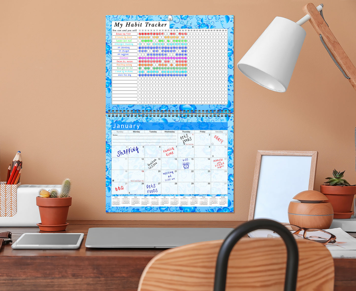 2027 Monthly Desktop/Wall Calendar/Planner - Habit Tracker - (Edition #19)