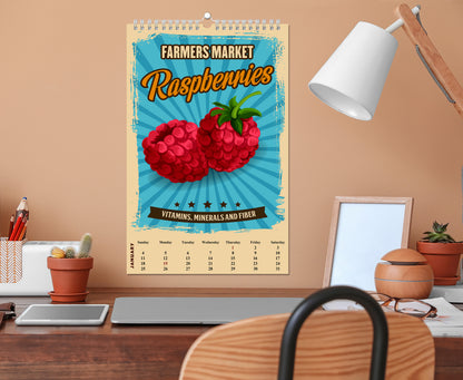 2027 Wall Oversized Art Poster Calendar Spiral-bound - Farmer Market v2