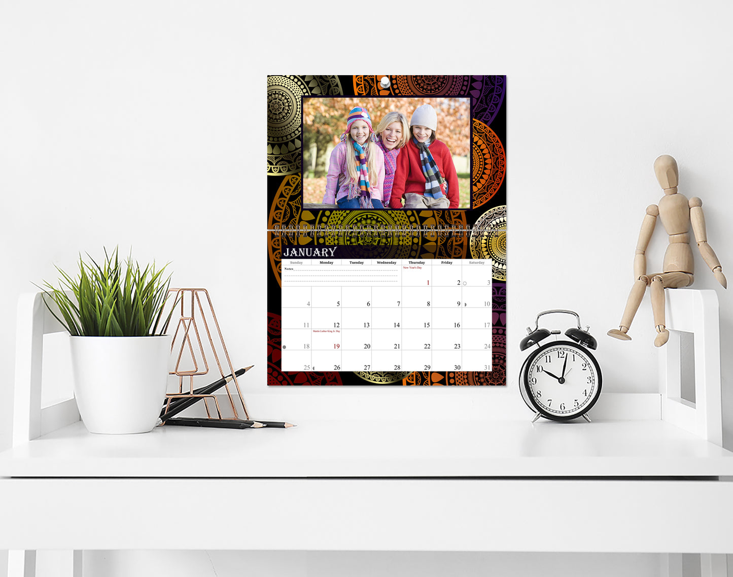 Personalized Custom 12 Months Calendar 2027 Collecting Memories Wall/Desktop/Planner Spiral-bound Mini 8.5x11 Inch (Add Your Own Photos) - Customized For Home, Office, Party, Birthday, Christmas Gift - Made in USA (Edition #16)