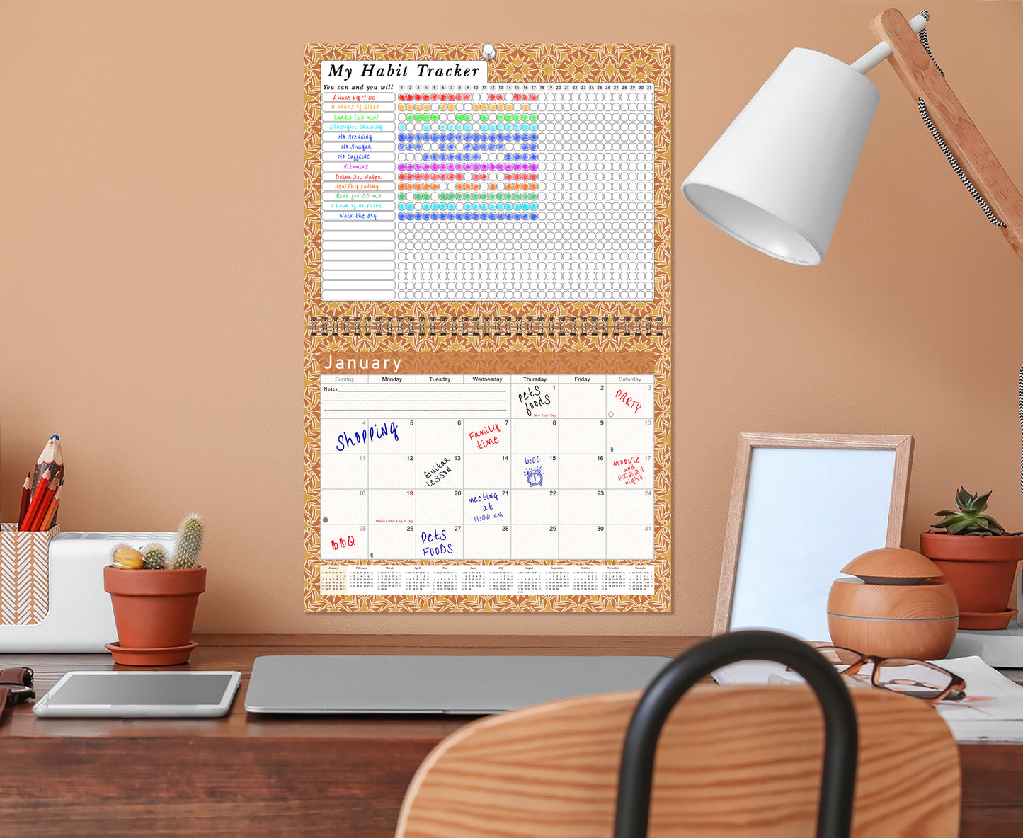 2027 Monthly Desktop/Wall Calendar/Planner - Habit Tracker - (Edition #25)