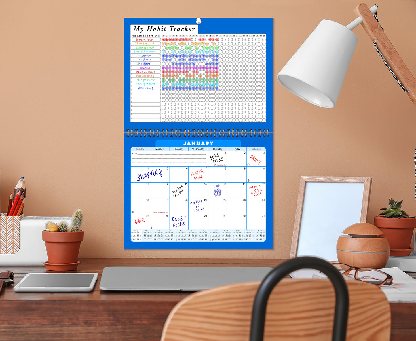 2027 Monthly Desktop/Wall Calendar/Planner - Habit Tracker - (Edition #06)