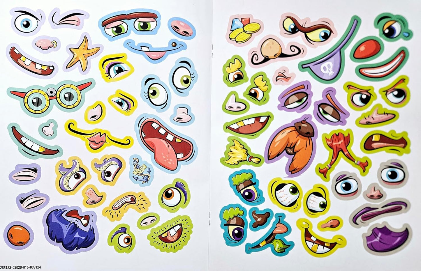 Funny Faces Sticker & Coloring Book with 50 Stickers 4-Pack (Assorted)
