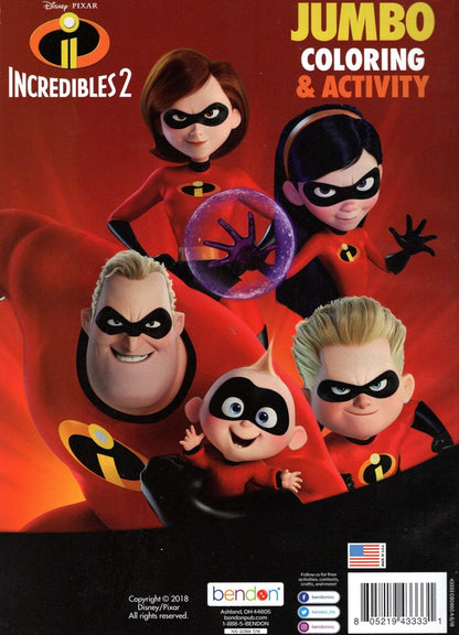 Disney Pixar Incredibles 2 Jumbo Coloring and Activity Book