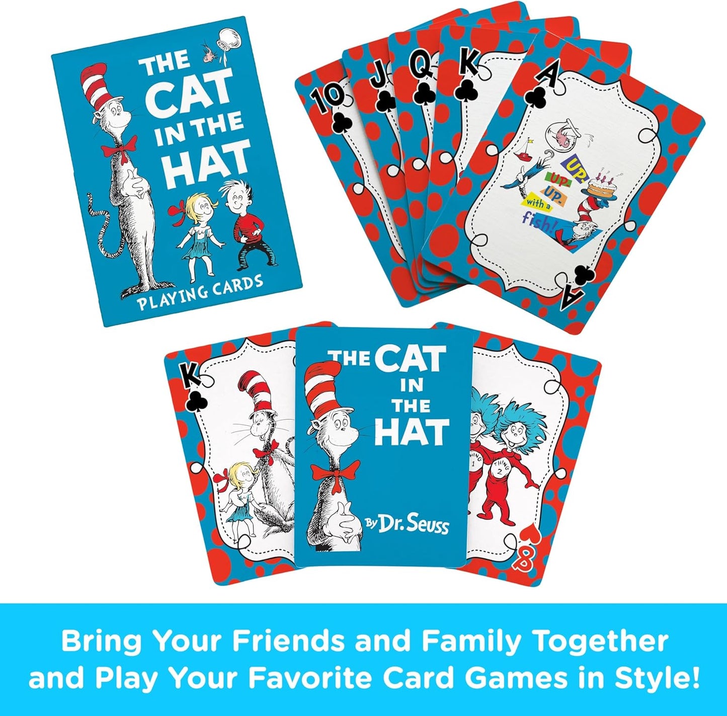 AQUARIUS Dr. Seuss Cat in The Hat - Playing Cards