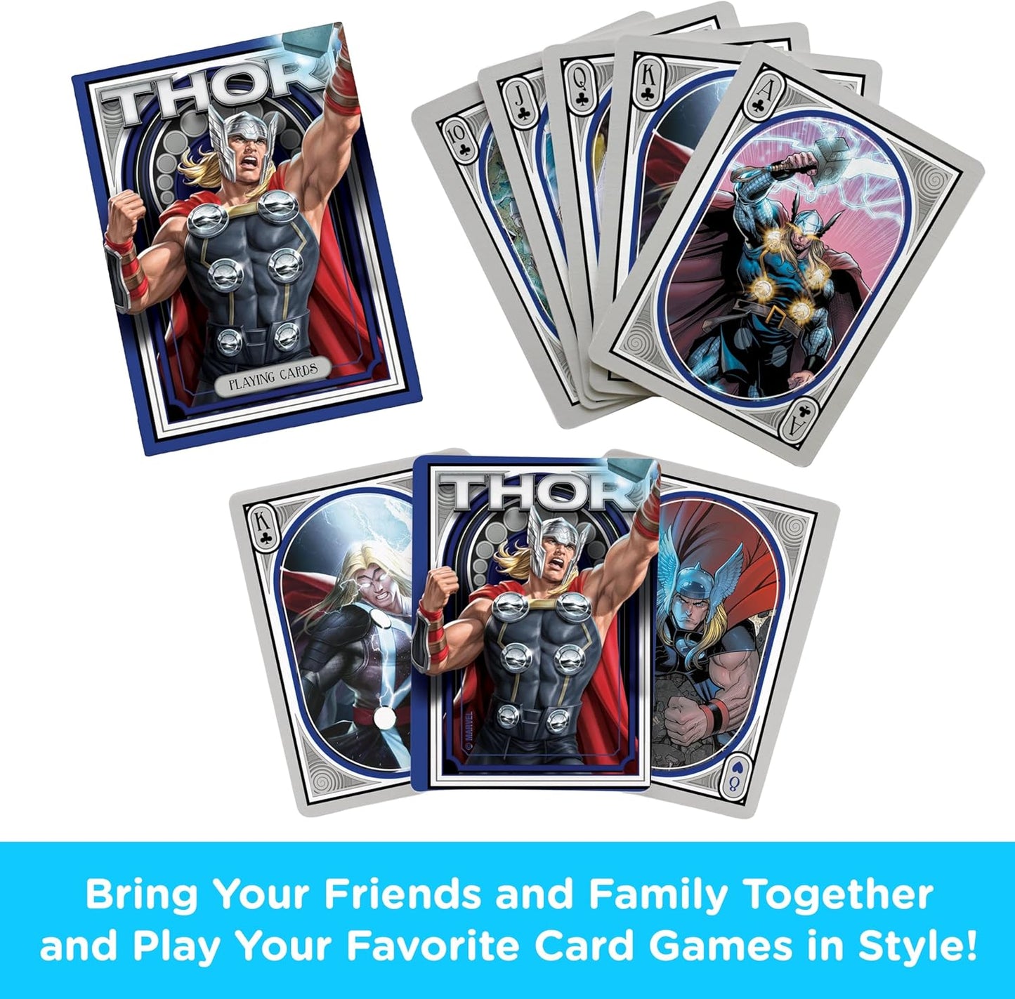 AQUARIUS - Marvel Thor - Playing Cards, Blue, Black, Red