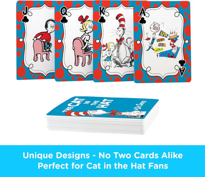 AQUARIUS Dr. Seuss Cat in The Hat - Playing Cards