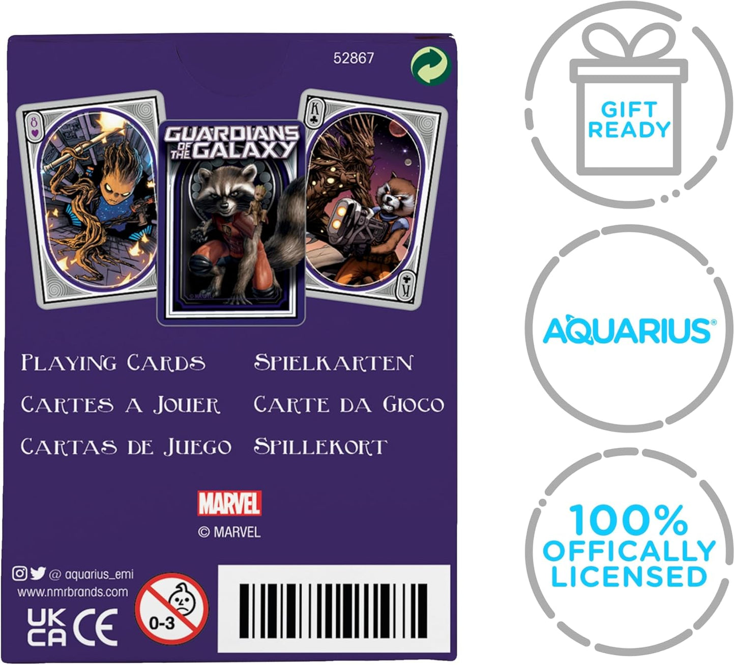 AQUARIUS Marvel Guardians of the Galaxy Rocket & Groot Playing Cards