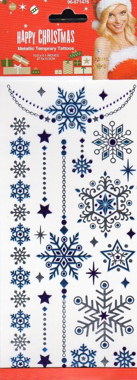 Nappy Christmas Metallic Temporary Tattoos - 1 sheet