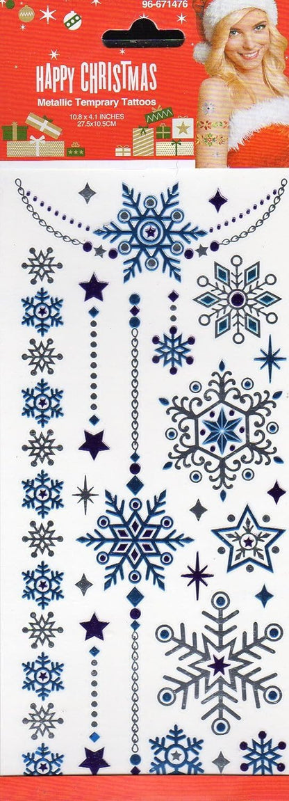 Nappy Christmas Metallic Temporary Tattoos - 1 sheet