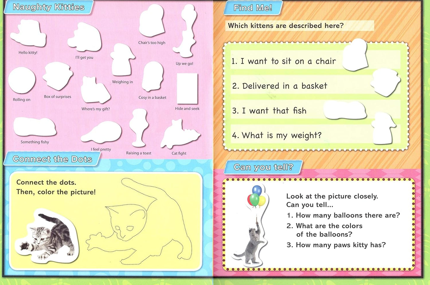 Horses & Ponies, Kittens - Sticker Activity Book - More Than 100 Reusable Set