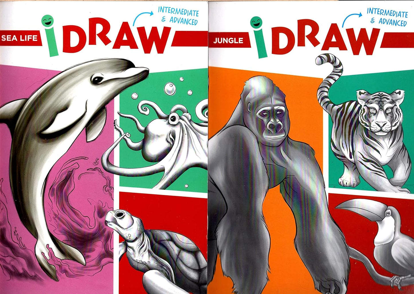 Step-by-Step Tutorial Books - Sea Life and Jungle - (Set of 2 Books)