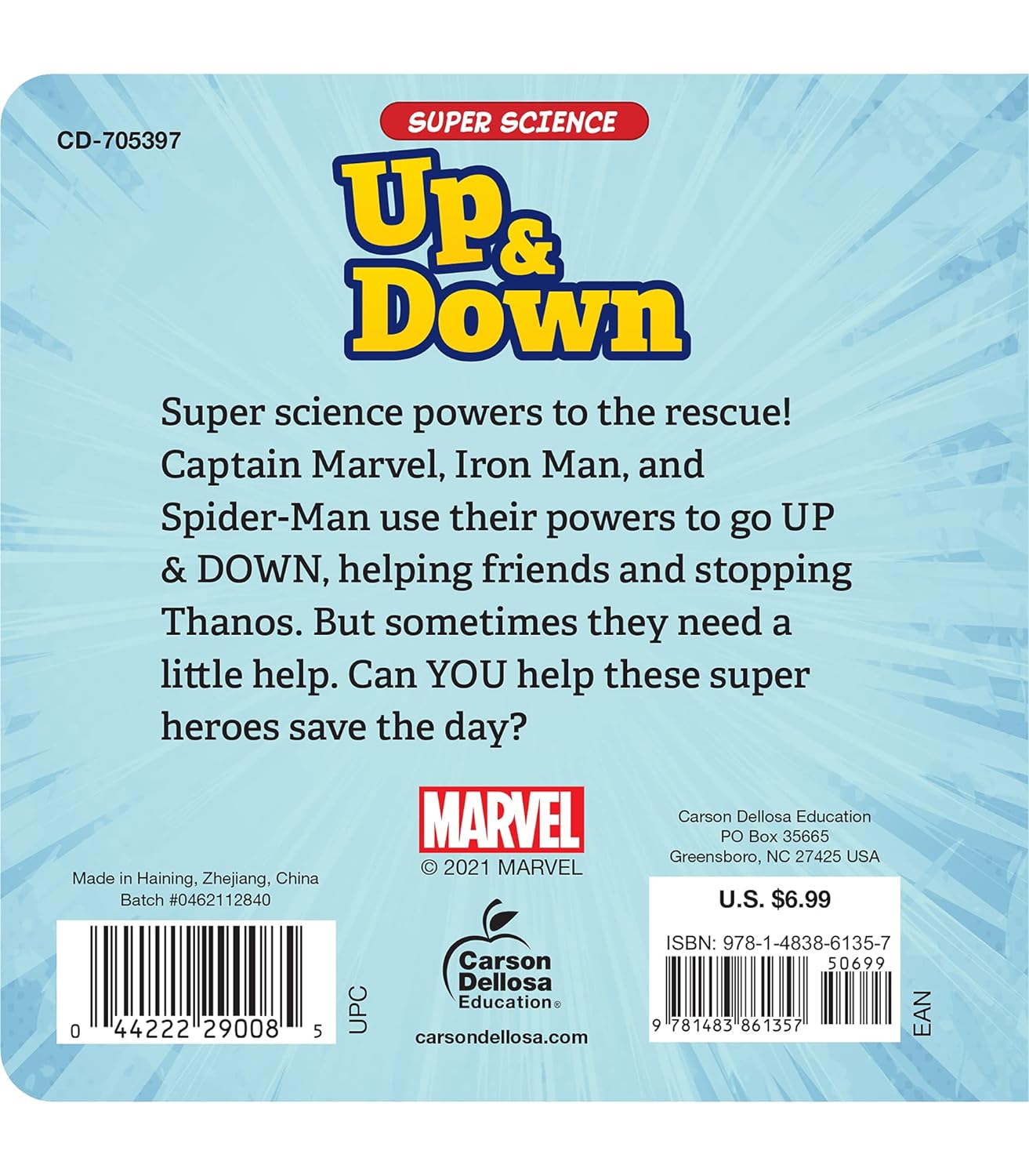 Disney Learning Super Science Up and Down Board Book