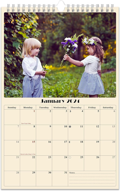 Personalized Custom 2024 Wall Calendar (Add Your Photos) Planner Premium Quality