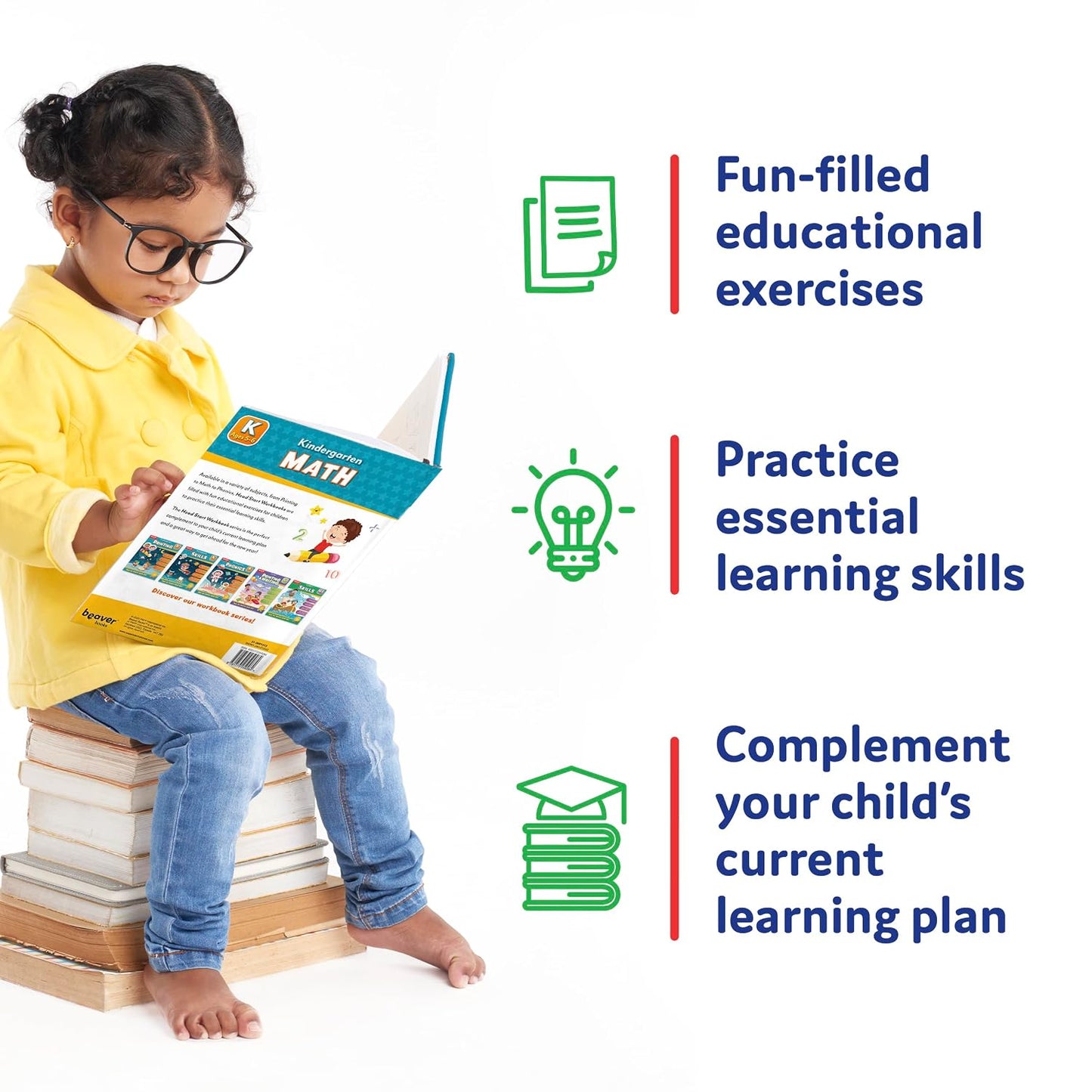 Head Start Math Head Workbooks: Ages 3-4 - Preschool Prep with Sticker Sheet