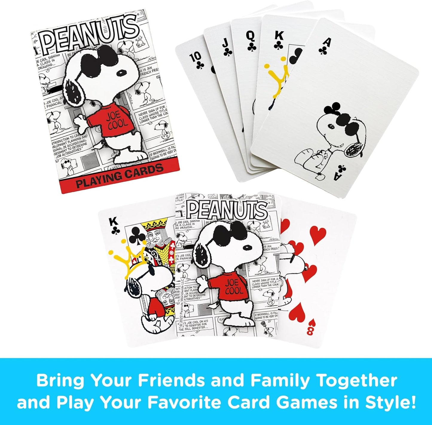AQUARIUS Peanuts Joe Cool Playing Cards - Joe Cool