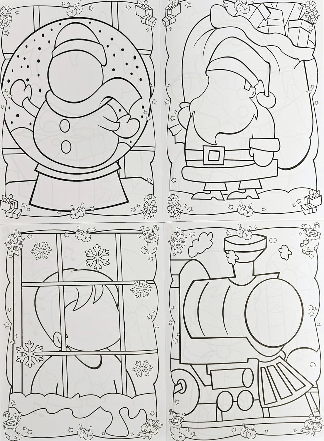Christmas Funny Faces Sticker Book Set "Happy Holidays" & "Winter Fun"