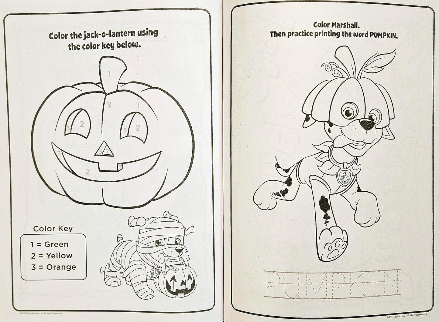 Halloween Coloring & Activity Book Set of 2 - Chase, Rubble, Skye Patrol