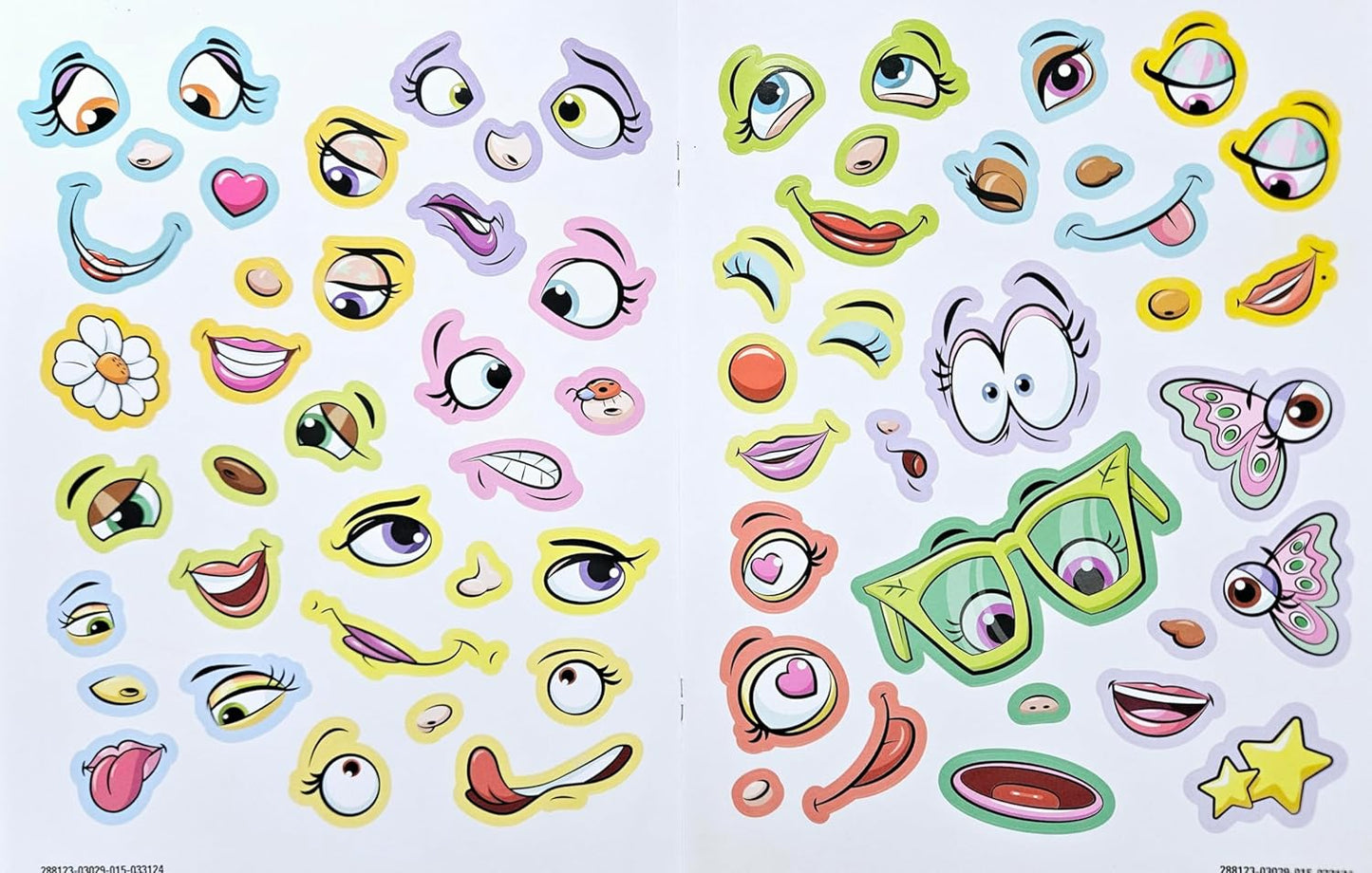 Funny Faces Sticker & Coloring Book with 50 Stickers 4-Pack (Assorted)
