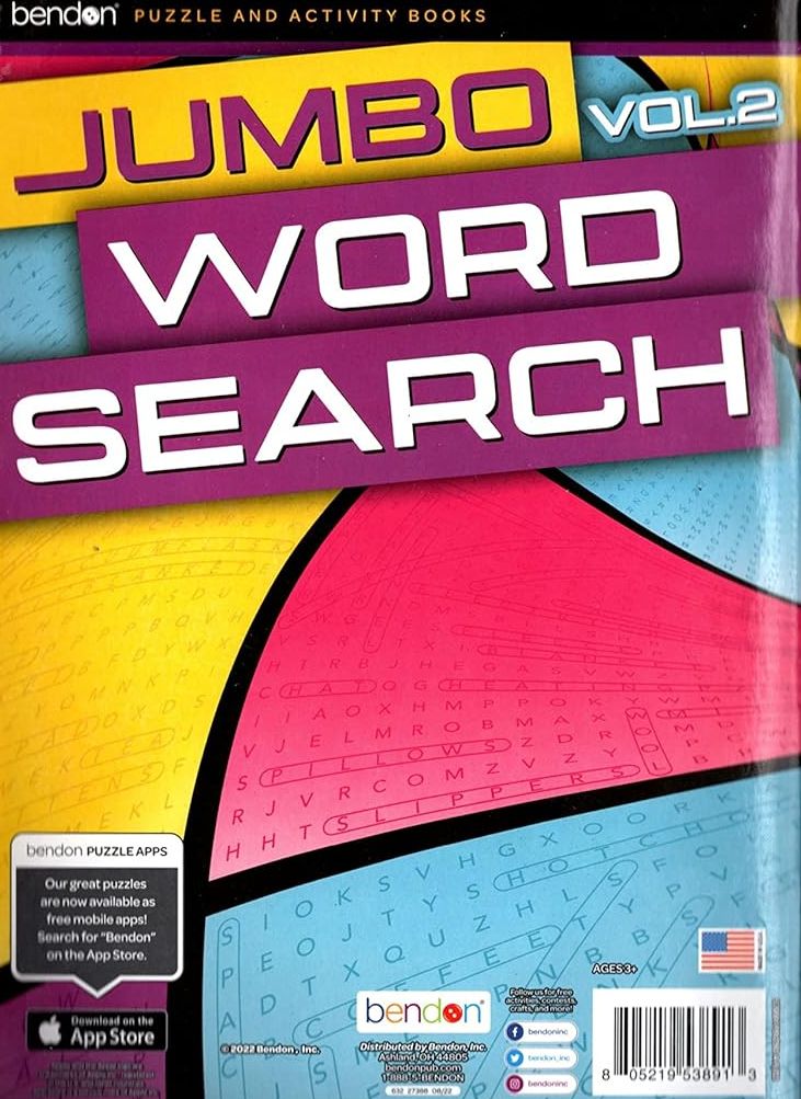 Large Print Jumbo Puzzles and Games - Jumbo Word Search vol.2