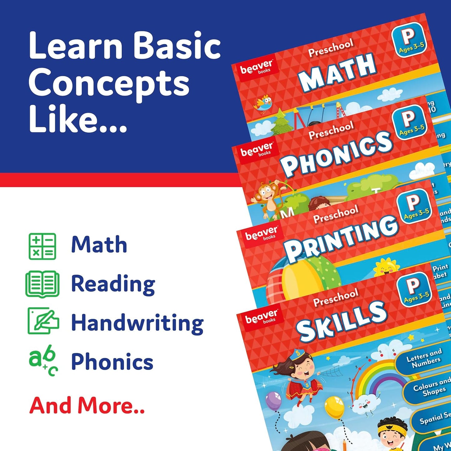Head Start Math Head Workbooks: Ages 3-4 - Preschool Prep with Sticker Sheet