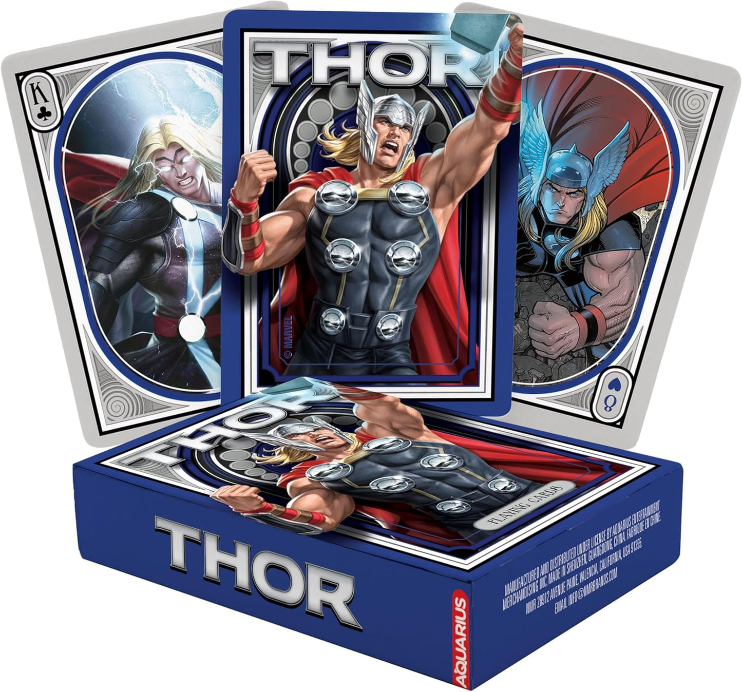 AQUARIUS - Marvel Thor - Playing Cards, Blue, Black, Red