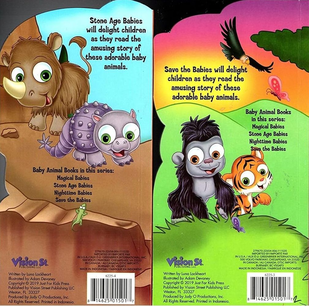 Stone Age Babies, Save the Babies - Children's Board Book (Set of 2 Books)