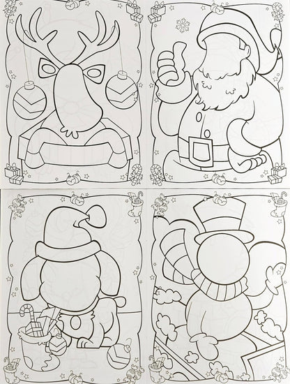 Christmas Funny Faces Sticker Book Set "Happy Holidays" & "Winter Fun"