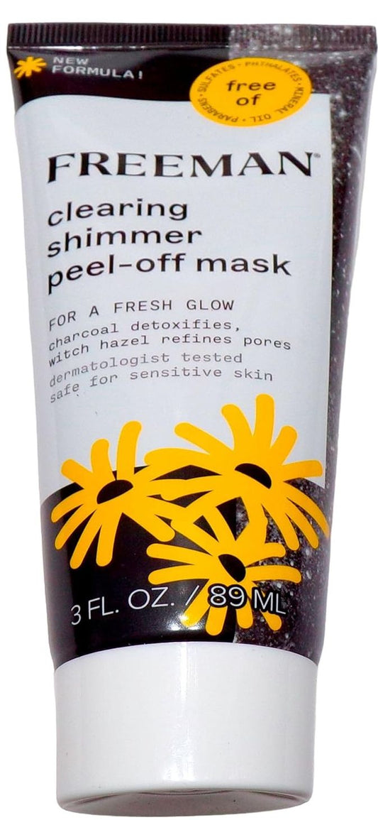 Clearing Shimmer Peel-Off Mask, Charcoal and Witch Hazel, 3 fl oz, Fresh Glow 1 sh