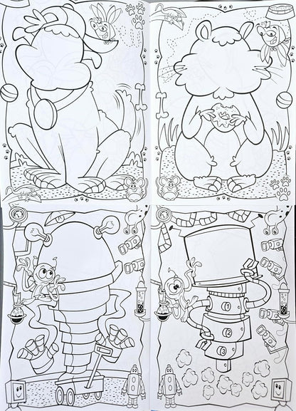 Funny Faces Sticker & Coloring Book with 50 Stickers 4-Pack (Assorted)