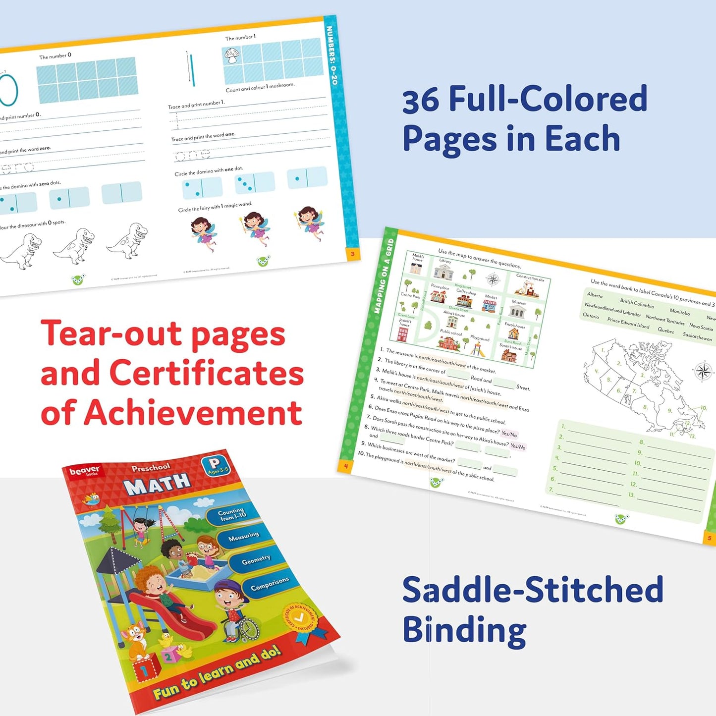 Head Start Math Head Workbooks: Ages 3-4 - Preschool Prep with Sticker Sheet