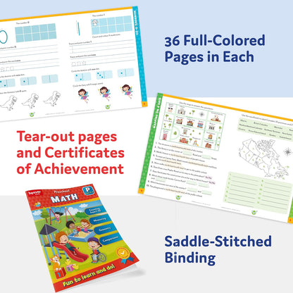 Head Start Math Head Workbooks: Ages 3-4 - Preschool Prep with Sticker Sheet