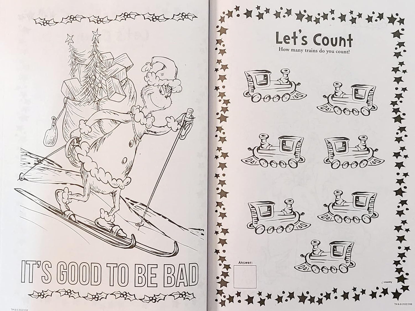 Grinch Holiday Christmas Coloring & Activity Book Set of 2