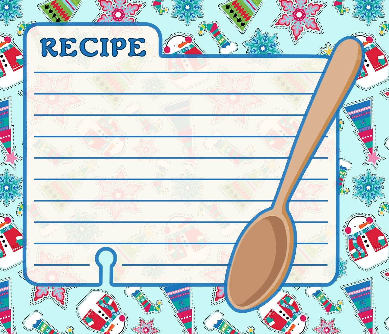 Christmas - Holiday Baking Kitchen Linen Set (6 Piece) - 2 Kitchen Towel, 2 Pot Holders, 1 Oven Mitt, 1 Magnetic Dry Erase Recipe Planner (Style 01)