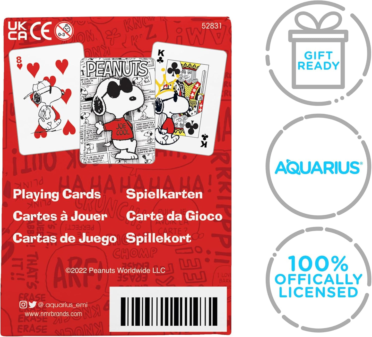 AQUARIUS Peanuts Joe Cool Playing Cards - Joe Cool