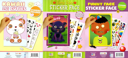 Cuties, Zany Zoo, Funny Face - Sticker Face - Sticker Activity Book Set