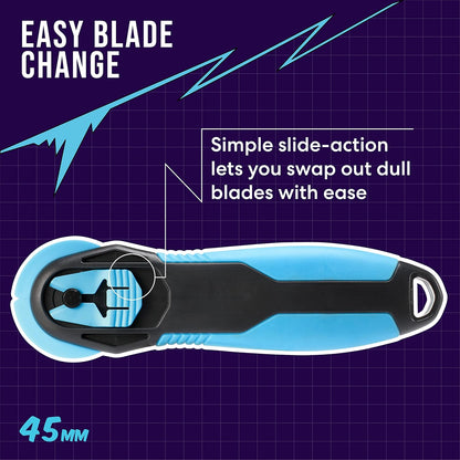 Zoid 45mm Rotary Cutter with Grip, Fabric Cutter Wheel, Rotary Cutter Blade