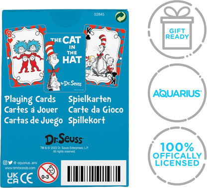 AQUARIUS Dr. Seuss Cat in The Hat - Playing Cards