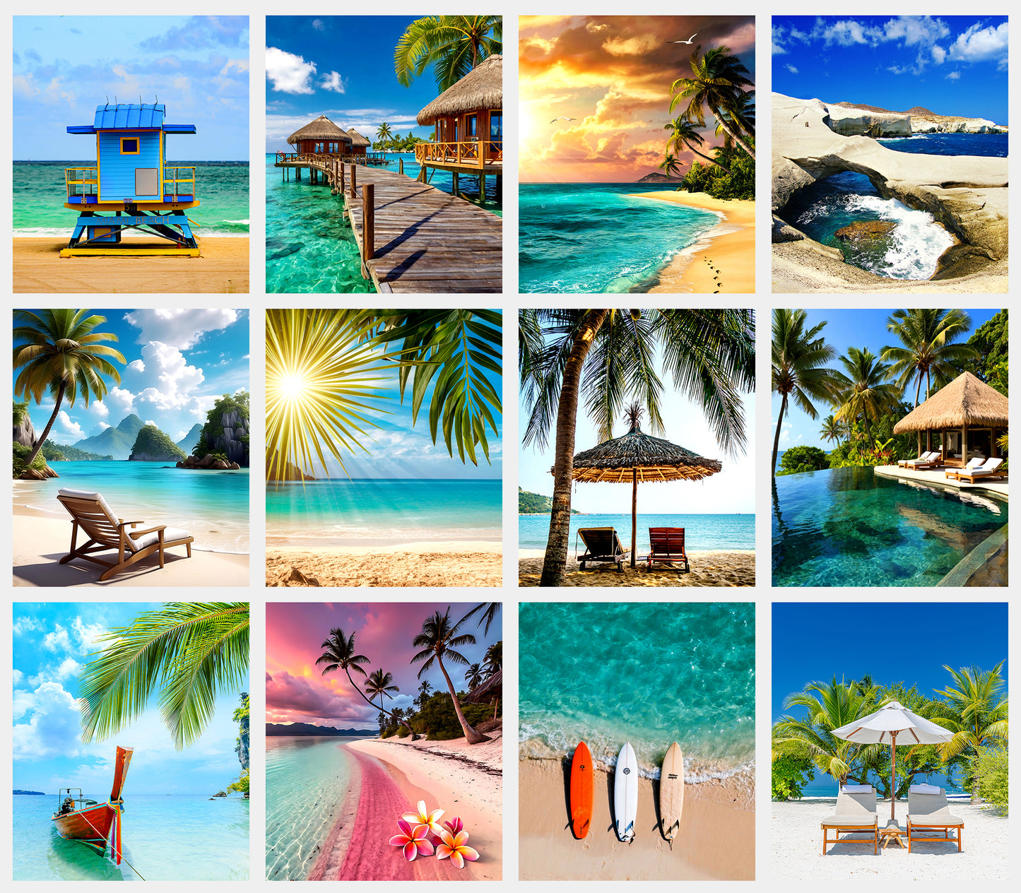 2027-12 Months Desk Calendar Desktop Planner with To-Do List (Beaches)