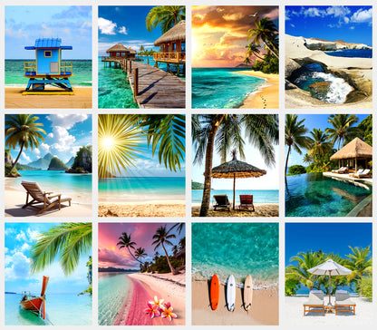 2027-12 Months Desk Calendar Desktop Planner with To-Do List (Beaches)