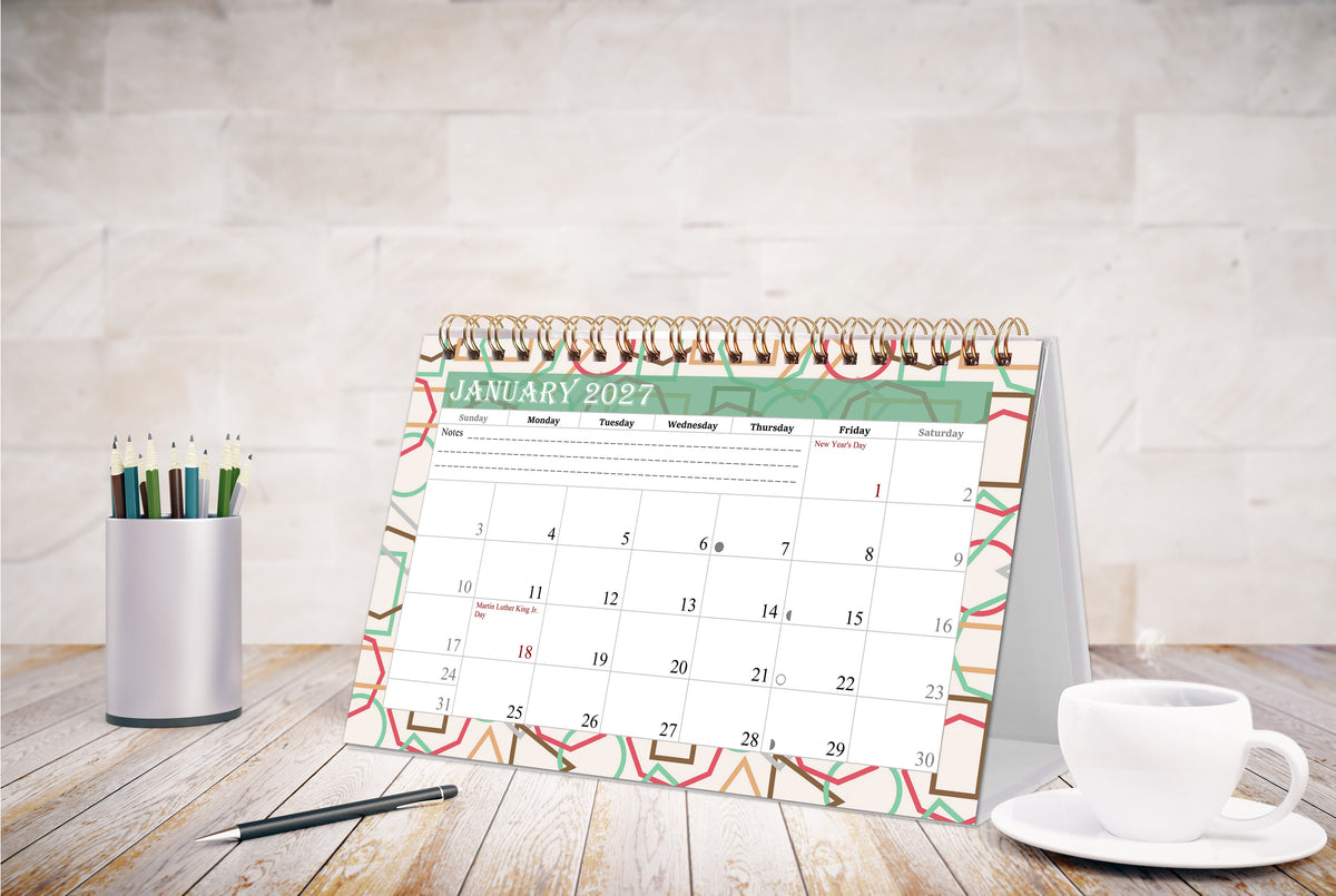 2026-2027 18 Months Standing Flip Desk Calendar Desktop Planner 011