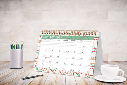 2026-2027 18 Months Standing Flip Desk Calendar Desktop Planner 011