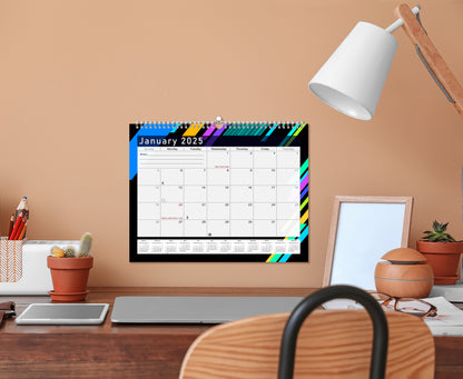 2024-2025 Monthly Spiral-Bound Wall / Desk Calendar - Desktop / Wall Blotter Calendar / Planner - (Edition #13)